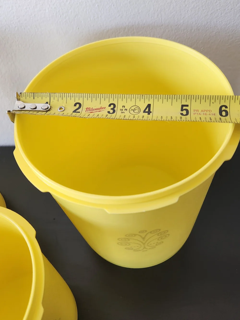 Vintage Tupperware Yellow Floral Canister Set
